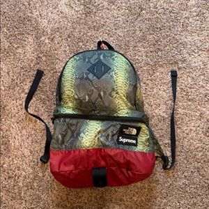 Supreme snake skin backpack